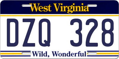 WV license plate DZQ328
