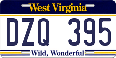 WV license plate DZQ395