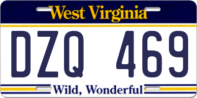 WV license plate DZQ469