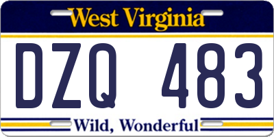 WV license plate DZQ483