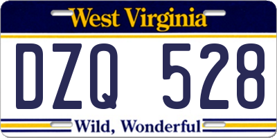 WV license plate DZQ528