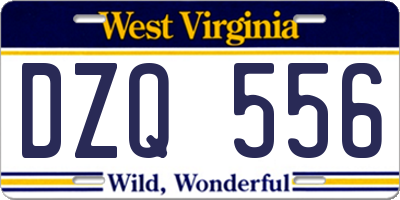 WV license plate DZQ556