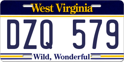 WV license plate DZQ579