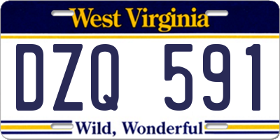 WV license plate DZQ591