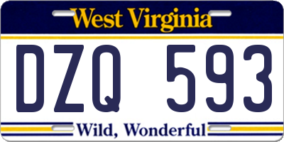 WV license plate DZQ593