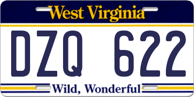 WV license plate DZQ622