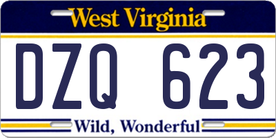 WV license plate DZQ623