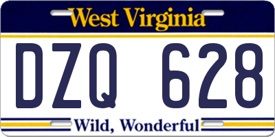 WV license plate DZQ628