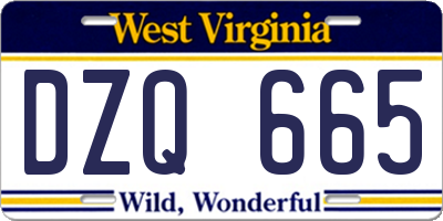 WV license plate DZQ665