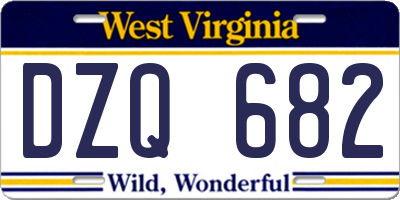 WV license plate DZQ682