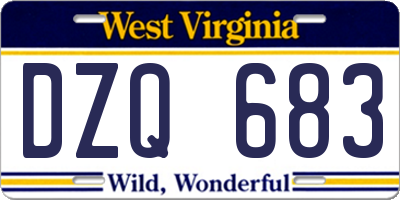 WV license plate DZQ683