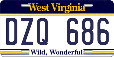 WV license plate DZQ686