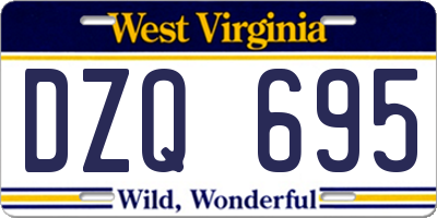 WV license plate DZQ695