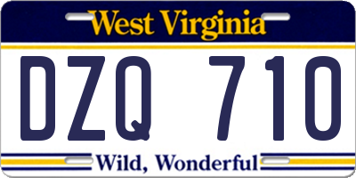 WV license plate DZQ710