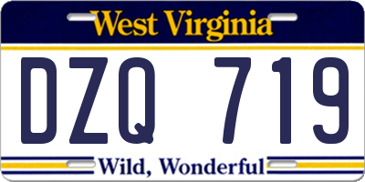 WV license plate DZQ719