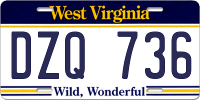 WV license plate DZQ736