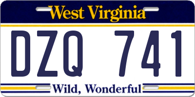 WV license plate DZQ741