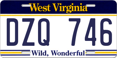 WV license plate DZQ746