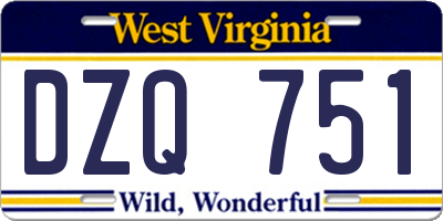 WV license plate DZQ751