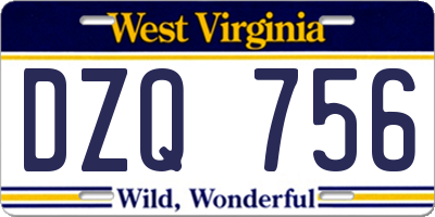 WV license plate DZQ756