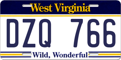 WV license plate DZQ766