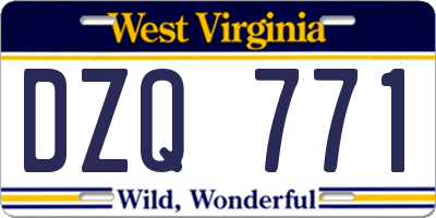 WV license plate DZQ771