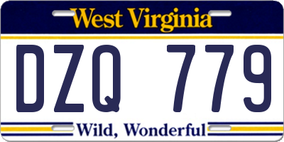 WV license plate DZQ779