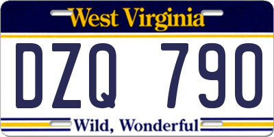 WV license plate DZQ790