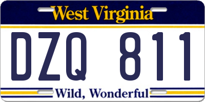 WV license plate DZQ811