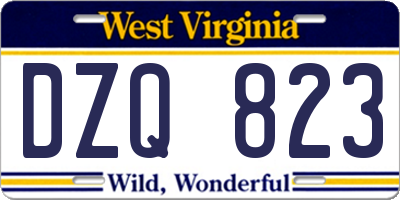 WV license plate DZQ823