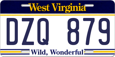 WV license plate DZQ879