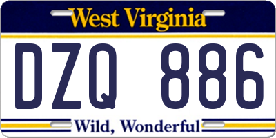 WV license plate DZQ886