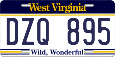 WV license plate DZQ895