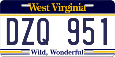 WV license plate DZQ951