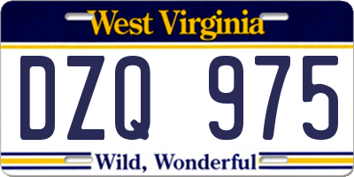 WV license plate DZQ975