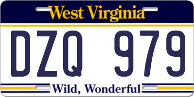 WV license plate DZQ979