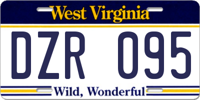 WV license plate DZR095