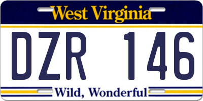 WV license plate DZR146