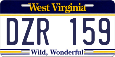 WV license plate DZR159