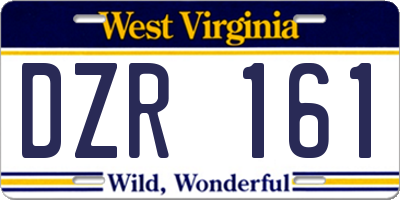 WV license plate DZR161