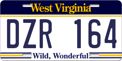 WV license plate DZR164