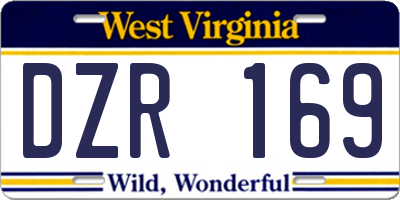 WV license plate DZR169