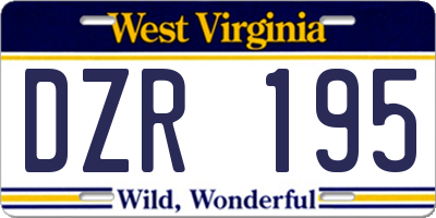 WV license plate DZR195