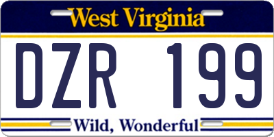 WV license plate DZR199