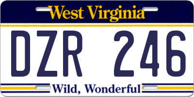 WV license plate DZR246