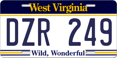 WV license plate DZR249