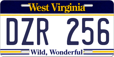 WV license plate DZR256