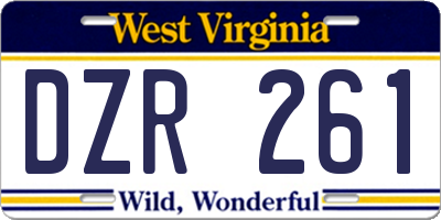 WV license plate DZR261