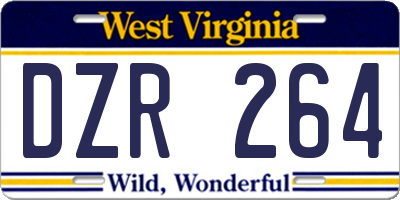 WV license plate DZR264