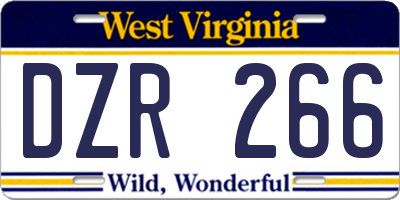 WV license plate DZR266